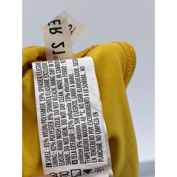 FOREVER 21 Women's Mustard Yellow Strappy Medium Coverage Bikini Bottom SZ S - Picture 9 of 9